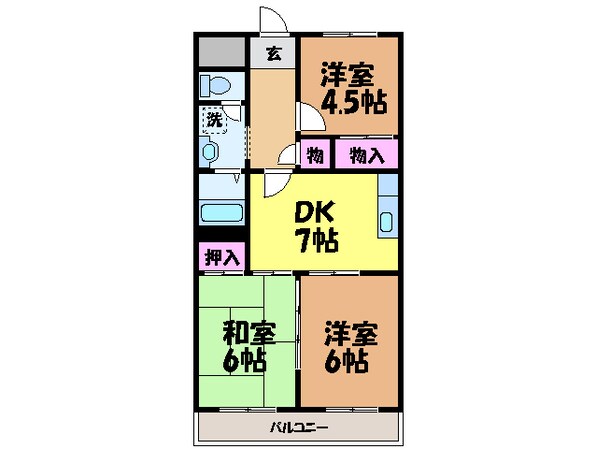 宇都宮ハイツの物件間取画像